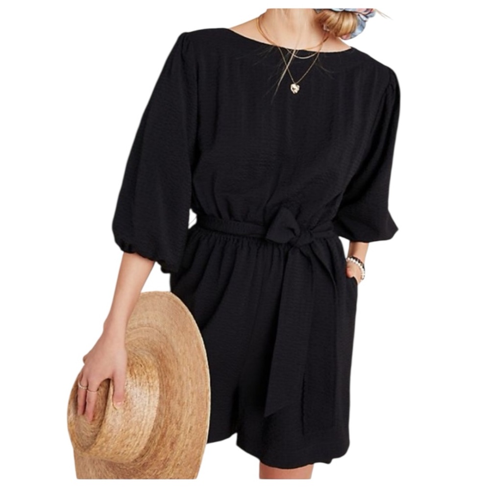 New Anthropologie Francesca Balloon Sleeve Romper‎